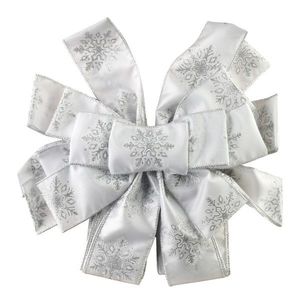 Mondex Since 1986 Vánoční dekorativní mašle Santa Lila 32x130 cm bílá s vločkami obraz