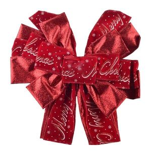 Mondex Since 1986 Vánoční dekorativní mašle Santa Lila 32x130 cm červená s nápisem Merry Christmas obraz