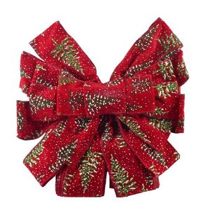 Mondex Since 1986 Vánoční dekorativní mašle Santa Lila 32x130 cm červená se stromečky obraz