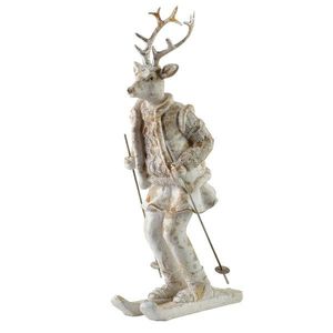 Mondex Since 1986 Vánoční figurka los na lyžích Santa Lila 32, 5 cm bílá obraz