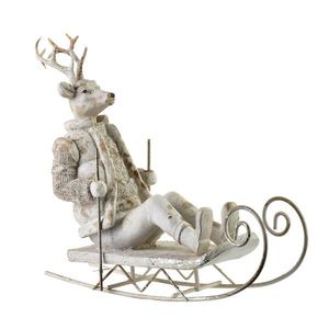 Mondex Since 1986 Vánoční figurka los na saních Santa Lila 23, 5 cm bílá obraz