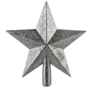 Mondex Since 1986 Vánoční hvězda na stromek Santa Lila 20 cm stříbrná obraz