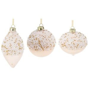 H&S Decoration Vánoční sada 12 ks skleněných baněk GOLDIE champagne obraz