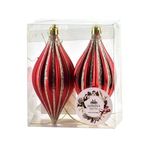 Mondex Since 1986 Vánoční sada 2 ks závěsných šišek SANTA LILA II 17 cm červená obraz