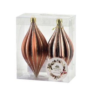 Mondex Since 1986 Vánoční sada 2 ks závěsných šišek SANTA LILA III 13, 5 cm měděná obraz