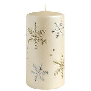 Mondex Vánoční svíčka FROST 14 cm krémová obraz