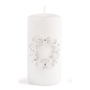 Mondex Vánoční svíčka Wianek Glamour 11, 5 cm bílá obraz
