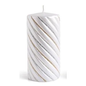 Mondex Vánoční svíčka Winter Colours 14 cm bílá obraz
