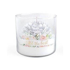 Mondex Vosková svíčka ve skle PEONY 10x9 cm bílá obraz