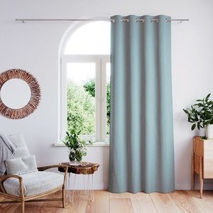 Závěs AmeliaHome Clear s průchodkami 140x250 zelený/bílý obraz