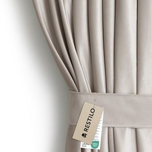 3kraft Závěs s multifunkční páskou AmeliaHome Velvet pískově béžový, velikost 140x245 obraz