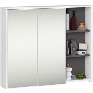 Ak furniture Závěsná koupelnová skříňka se zrcadlem VAMI 90 cm bílá/šedý grafit obraz