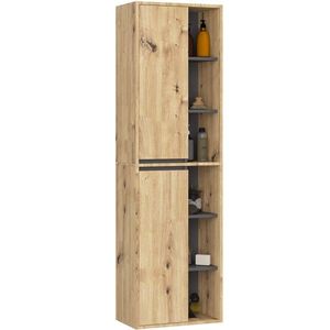 Ak furniture Závěsná koupelnová skříňka VAMI 50 cm dub artisan/šedý grafit obraz