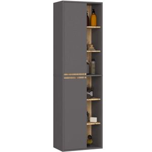 Ak furniture Závěsná koupelnová skříňka VAMI 50 cm šedý grafit/dub artisan obraz