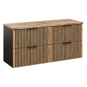 Comad Závěsná skříňka Casad Nature s deskou 120 cm dub wotan/černá obraz