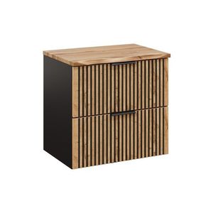 Comad Závěsná skříňka Casad Nature s deskou 60 cm dub wotan/černá obraz
