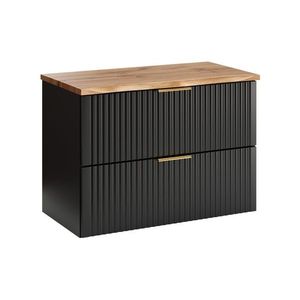 Comad Závěsná skříňka Casad Nature s deskou 80 cm černá/dub wotan obraz