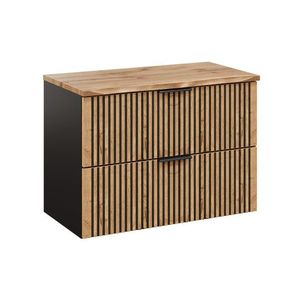 Comad Závěsná skříňka Casad Nature s deskou 80 cm dub wotan/černá obraz