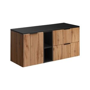 Comad Závěsná skříňka Casad s deskou 120 cm černá/dub wotan obraz