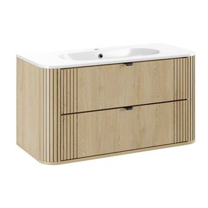 Comad Závěsná skříňka Ovalia s umyvadlem 100 cm dub Cremona obraz