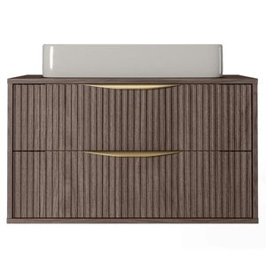 Hector Závěsná skříňka pod umyvadlo Avila s deskou 80 cm ořech obraz