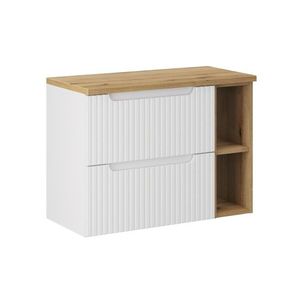 Comad Závěsná skříňka pod umyvadlo Nova White s deskou 80 cm bílá/dub evoke obraz