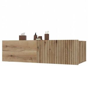 TP Living Závěsná skříňka pod umyvadlo s deskou TIGO 1D2S 140 cm dub evoke obraz