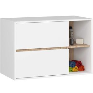 Ak furniture Závěsná skříňka pod umyvadlo VAMI 90 cm bílá/dub sonoma obraz