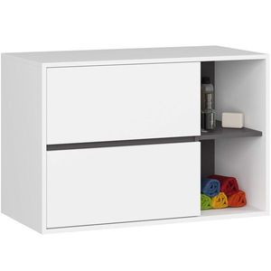 Ak furniture Závěsná skříňka pod umyvadlo VAMI 90 cm bílá/grafitová obraz