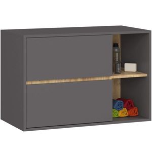Ak furniture Závěsná skříňka pod umyvadlo VAMI 90 cm grafitová/dub artisan obraz