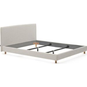 Šedá čalouněná dvoulůžková postel bez roštu 160x200 cm Valma – Kave Home obraz