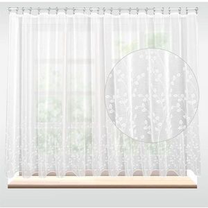 Záclona rivoli, Bílé větvičky s olůvkem metráž, bílá 130 cm obraz
