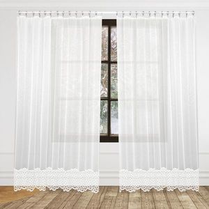 Záclona Dreher, Elegance s bordurou, bílá 150 cm obraz