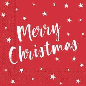 PROCOS Vánoční papírové ubrousky 33x33cm 3vrstvé merry christmas 20ks obraz