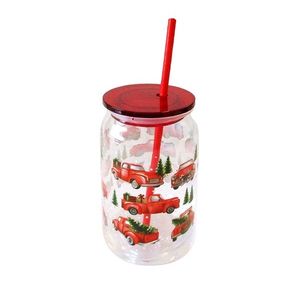 Sklenice s brčkem TORO 480ml vánoční motiv obraz