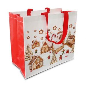 Nákupní taška TORO 43x37x21, 5cm perníčková vesnička obraz