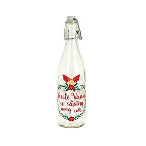 Skleněná láhev s patentním uzávěrem TORO 540ml Veselé Vánoce obraz