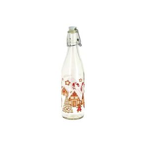 Skleněná láhev s patentním uzávěrem TORO 260ml perníčková vesnička obraz