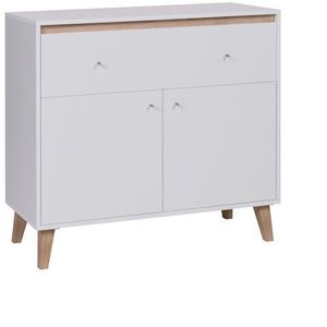 GIB Komoda OLIVERIO K2D1 bílá 100x90, 5x40 dub san remo světlý / bílá obraz