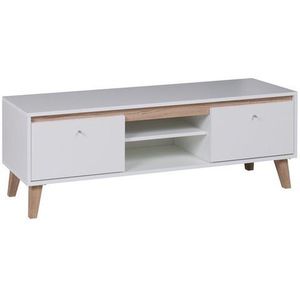 GIB Tv stolek OLIVERIO 135 bílý 135x46, 5x40 dub san remo světlý / bílá obraz