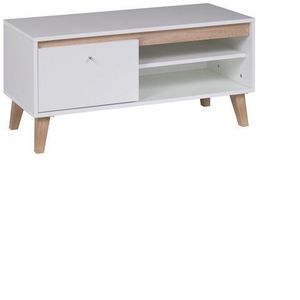GIB Tv stolek OLIVERIO 100 bílý 100x46, 5x40 dub san remo světlý / bílá obraz