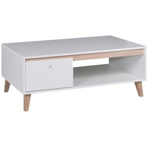 GIB Konferenční stolek OLIVERIO bílý 120x46, 5x65 dub san remo světlý / bílá obraz