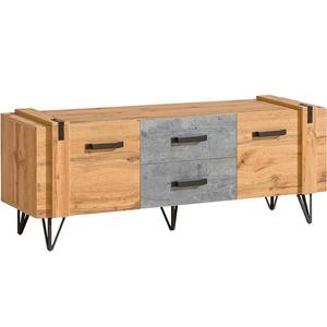 TV skříňka Lofter 135cm Dub Wotan/Beton Mill obraz