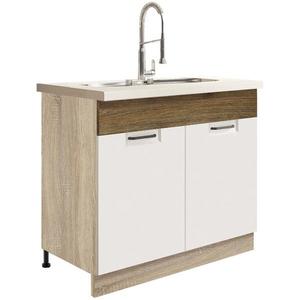 Kuchyňská Skříňka Favorit 13D Sonoma/White/Ribbeck obraz
