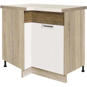 Kuchyňská Skříňka Favorit 14D pravá Sonoma/White/Ribbeck obraz