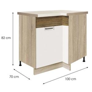 Kuchyňská Skříňka Favorit 15D levá Sonoma/White/Ribbeck obraz
