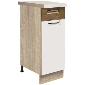 Kuchyňská Skříňka Favorit 1D Sonoma/White/Ribbeck/Ribbeck obraz