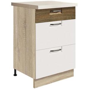 Kuchyňská Skříňka Favorit 9D Sonoma/White/Ribbeck obraz