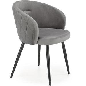 Židle K430 látka velvet/kov popelavě šedá obraz