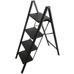 Domácí žebřík PREMIUM, černý, 4 stupně obraz